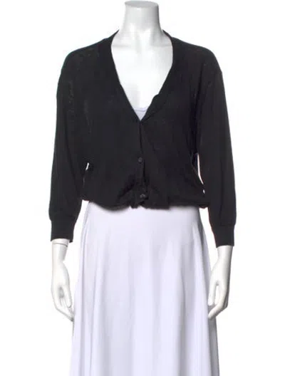Pre-owned R13 Linen V-neck Sweater In Black