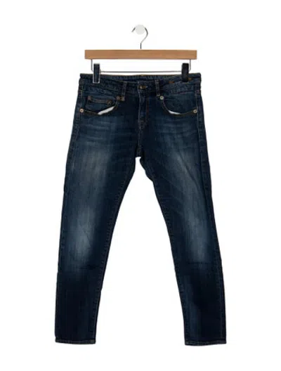 Pre-owned R13 Mid-rise Straight Leg Jeans In Blue