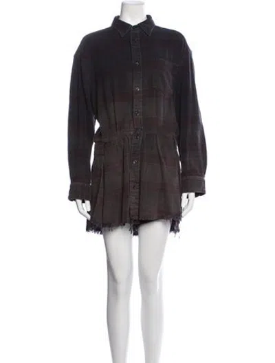 Pre-owned R13 Plaid Print Jumpsuit In Brown