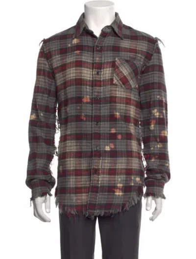 Pre-owned R13 Plaid Print Long Sleeve Shirt In Green