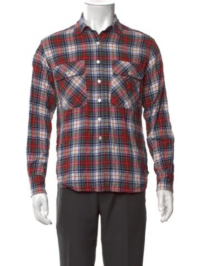 Pre-owned R13 Plaid Print Long Sleeve Shirt In Red