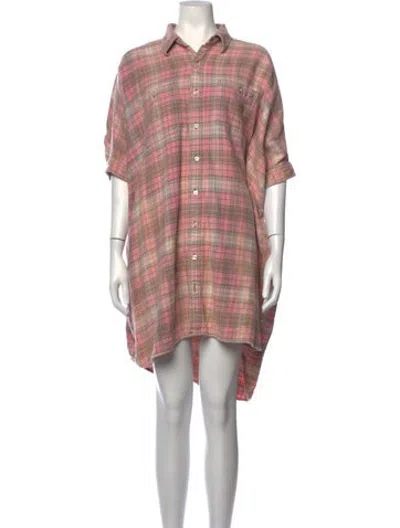 Pre-owned R13 Plaid Print Mini Dress In Pink