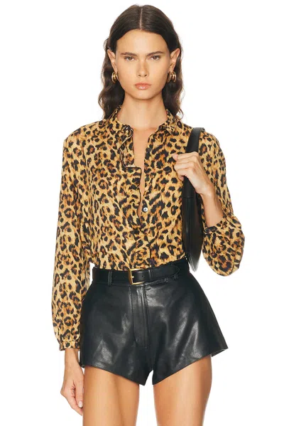 R13 Ruffle Blouse In Transparent
