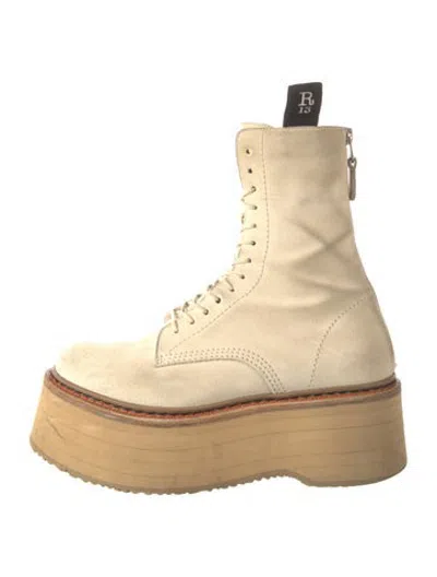 Pre-owned R13 Suede Combat Boots In Neutrals