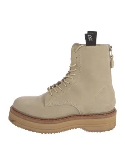 Pre-owned R13 Suede Lace-up Boots In Neutrals