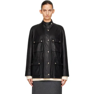 R2w Black Lamb Leather Pocket Jp Jacket