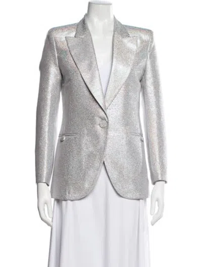 Pre-owned Rabanne Acetate Patterned Blazer In Metallic/silver