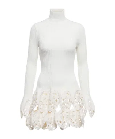 Rabanne Crochet-trimmed Wool-blend Top In White