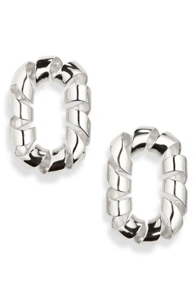 Rabanne Extralarge Link Twist Earrings In Silver