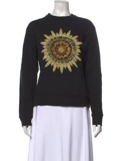 Pre-owned Rabanne Graphic Print Crew Neck Sweatshirt In Black
