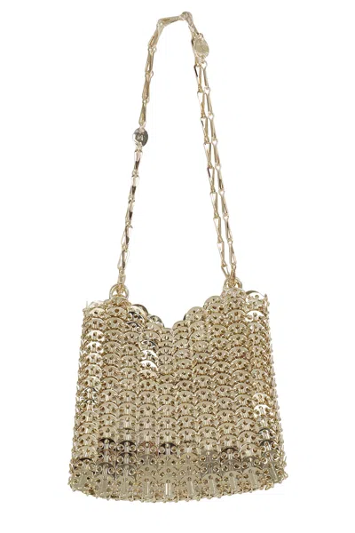 Rabanne Light Gold 1969 Double Chain Brass Clutch In Silver