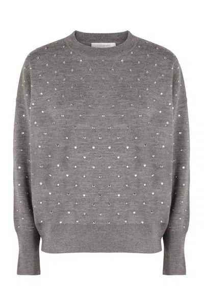 Rabanne Paco  Crew-neck Wool Sweater In Gray