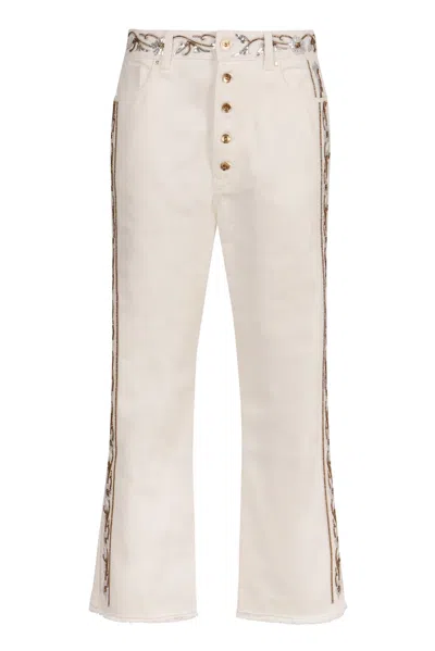 Rabanne Paco  Cropped Flared Jeans In White