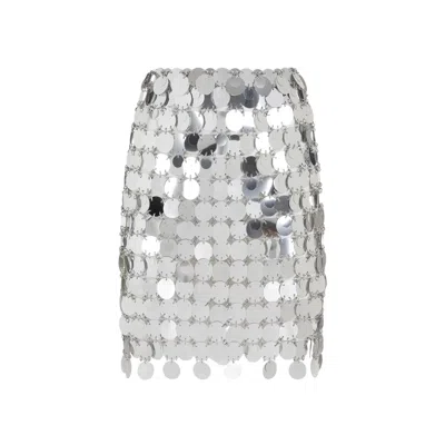 Rabanne Paco  Silver Maxi Sequins Mini Skirt