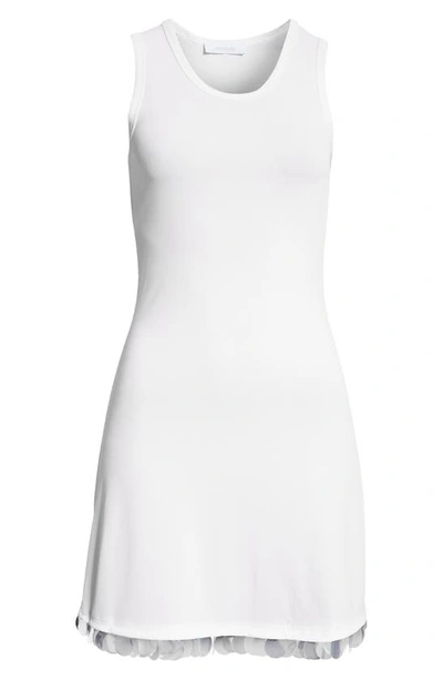 Rabanne Paillette Hem Tank Dress In White