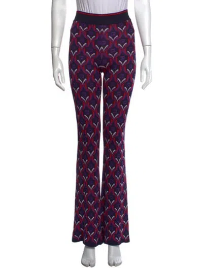 Pre-owned Rabanne Patterned Flared Pants In Blue