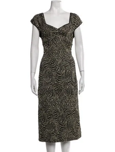Pre-owned Rachel Comey Patterned Midi Length Dress In Green