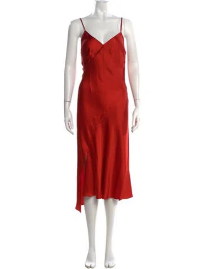Pre-owned Rachel Comey Silk Midi Length Dress W/ Tags In Orange