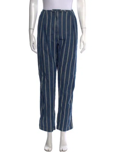 Pre-owned Rachel Comey Striped Straight Leg Pants In Blue