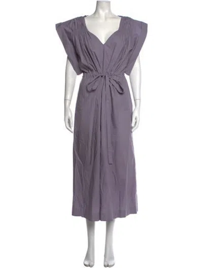 Pre-owned Rachel Comey V-neck Midi Length Dress In Purple