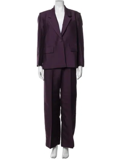 Pre-owned Rachel Comey Wool Pleated Accents Pantsuit In Purple