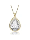 Rachel Glauber Pear-shaped Pendant With Colored Cubic Zirconia In Gold