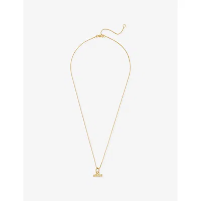 Rachel Jackson Womens Mini Twisted T-bar 14ct Gold-plated Sterling-silver Necklace