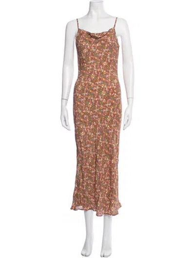Pre-owned Rachel Pally Floral Print Midi Length Dress In Multicolor
