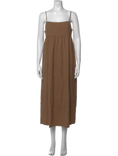 Pre-owned Rachel Pally Square Neckline Long Dress In Neutrals