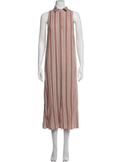Pre-owned Rachel Pally Striped Midi Length Dress W/ Tags In Red