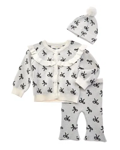 Rachel Zoe 3pc Jacquard Sweater Set In Gray