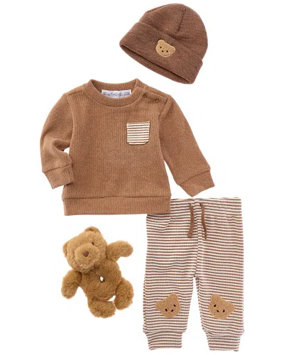 Rachel Zoe Kids' 4pc Jogger Set In Brown