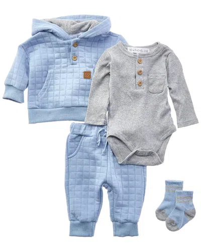 Rachel Zoe 4pc Quilted Jogger Set In Blue