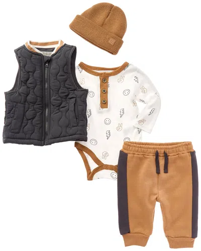 Rachel Zoe Kids' 4pc Vest Set In Brown