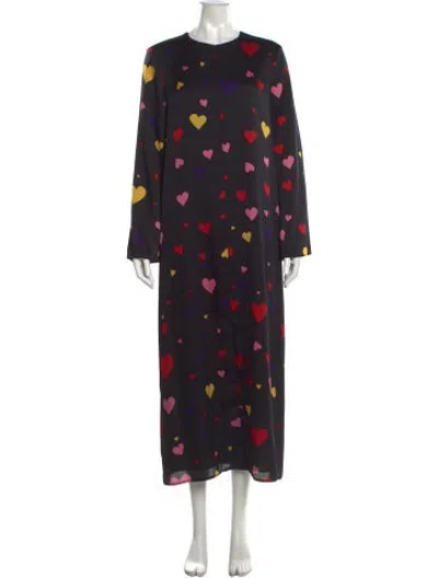 Pre-owned Racil Printed Long Dress In Black