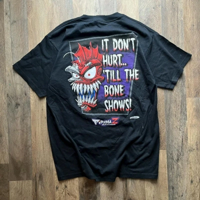Pre-owned Racing X Vintage Crazy Y2k Piranha Z Racing T Shirt Early 2000's Jnco Style In Black