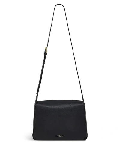 Radley London Westwell Lane Large Leather Flapover Crossbody In Black