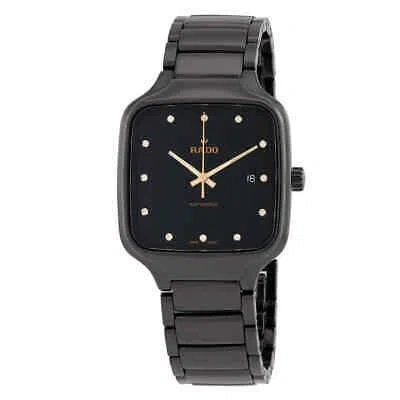 Pre-owned Rado Automatic Diamond Black Dial Unisex Watch R27078702