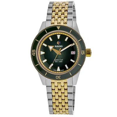 Rado Captain Cook Automatic 39mm Green Dial Two-tone Stainless Steel Men's Watch R32225313 In Gold