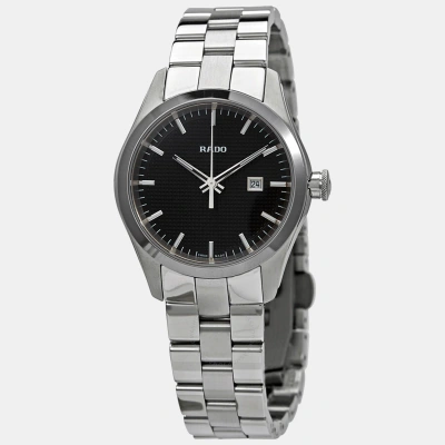 Pre-owned Rado Hyperchrome Quartz Black Dial Ladies Watch R32110163 33 Mm