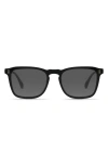 Raen Wiley Polarized Square Sunglasses In Recycled Black/ Smoke Polar