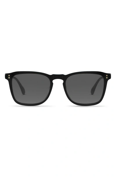 Raen Wiley Polarized Square Sunglasses In Recycled Black/ Smoke Polar