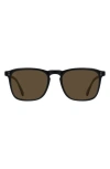 Raen Wiley Polarized Square Sunglasses In Recycled Black/ Brown Polar