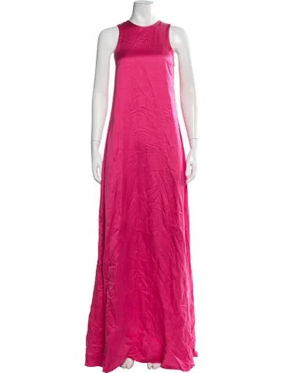 Pre-owned Raey Crew Neck Long Dress In Pink