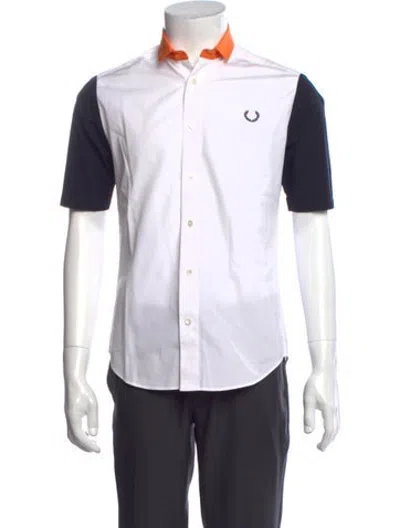 Pre-owned Raf Simons Colorblock Pattern Short Sleeve Shirt In White