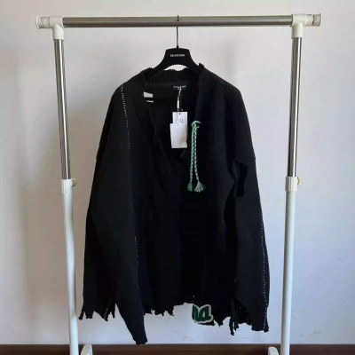 Pre-owned Raf Simons Redux Archive Destroyed Silhouette Sweater In Black