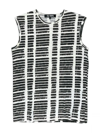 Pre-owned Raf Simons Ss03  Consumed Sleeveless Tank Top In Black White