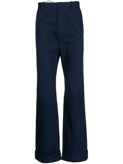 Raf Simons Tailored Straight-leg Trousers In Blue