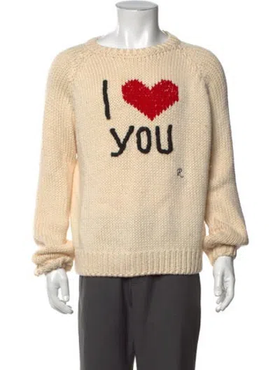 Pre-owned Raf Simons Wool Graphic Print Pullover In Neutrals