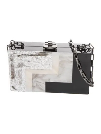 Pre-owned Rafe Acrylic Clutch In Black/silver